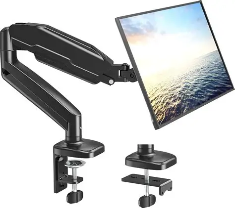 BRAS DE SUPPORT DE MONITEUR À RESSORT MÉCANIQUE, 1 PIÈCE, AVEC PLATEAU POUR CLAVIER